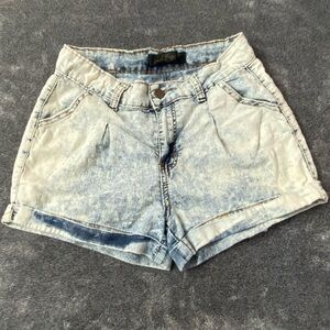 Acid Wash Denim Mom Shorts Vintage Style